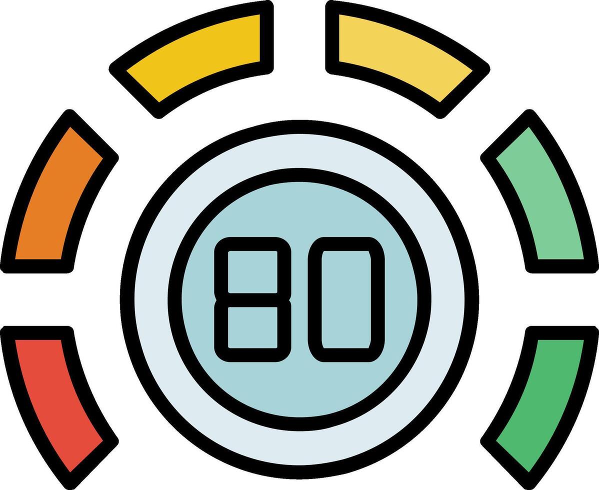 Thermostat Line Filled Icon vector