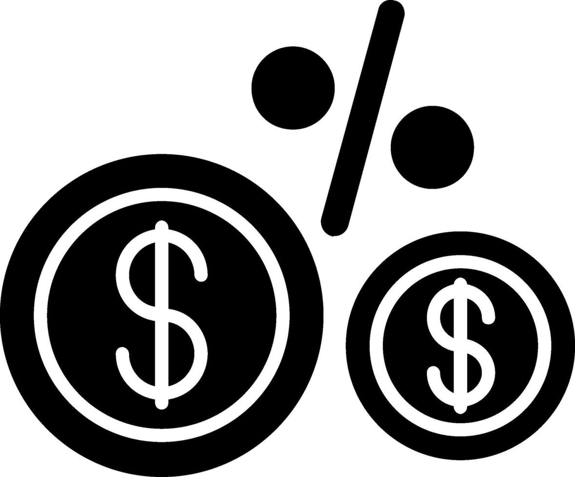 Percentage Glyph Icon vector