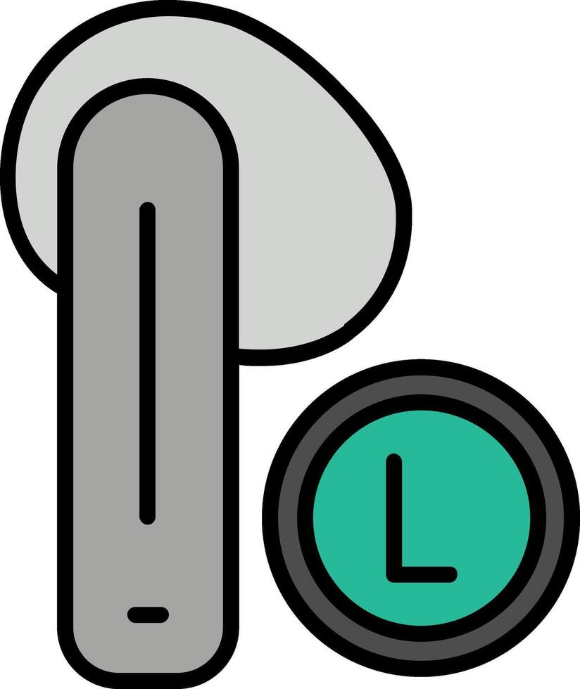 Earbud Line Filled Icon vector
