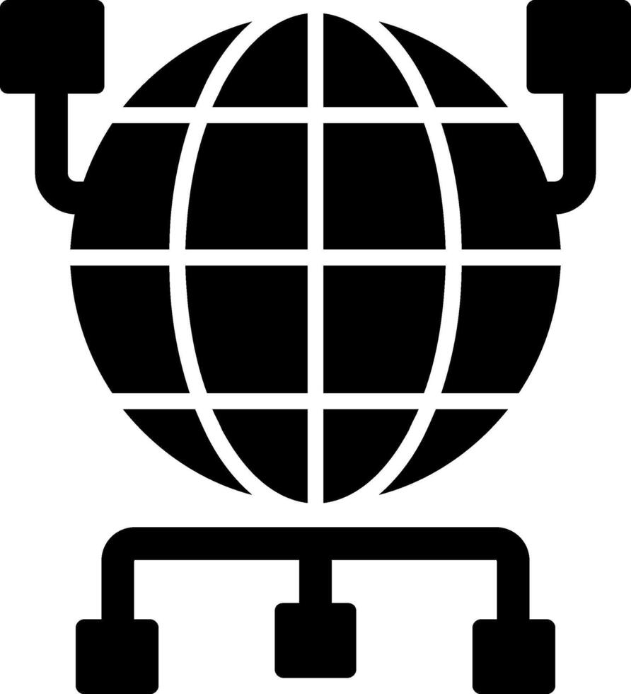 global organización glifo icono vector