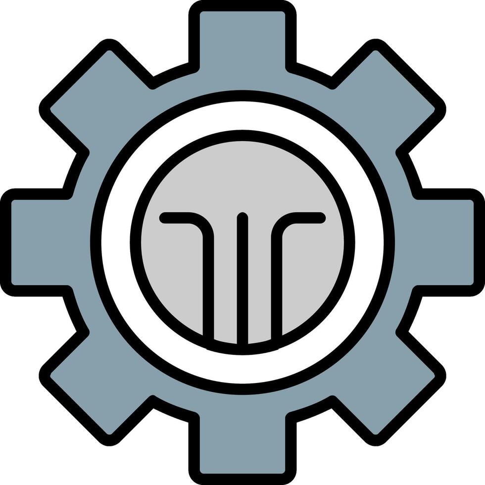 Cog Line Filled Icon vector