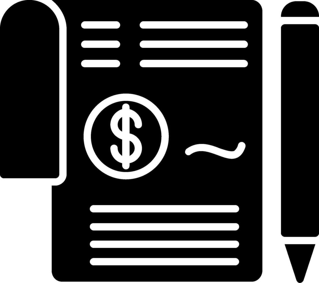 Contract Glyph Icon vector