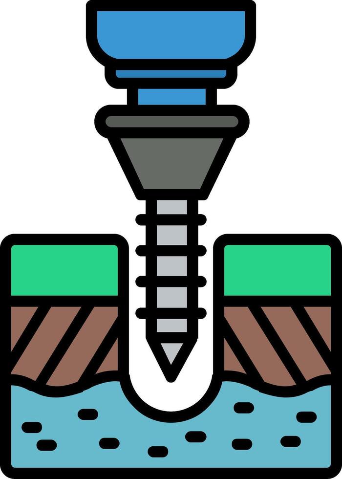 Drilling Line Filled Icon vector