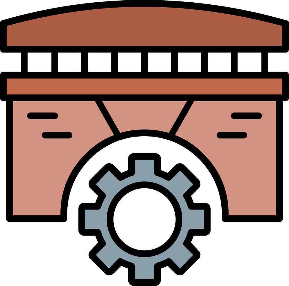 Bridge Line Filled Icon vector