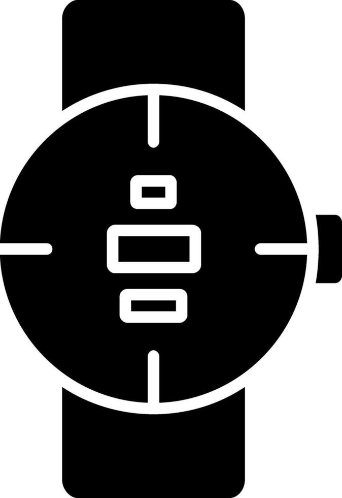 buceo reloj glifo icono vector