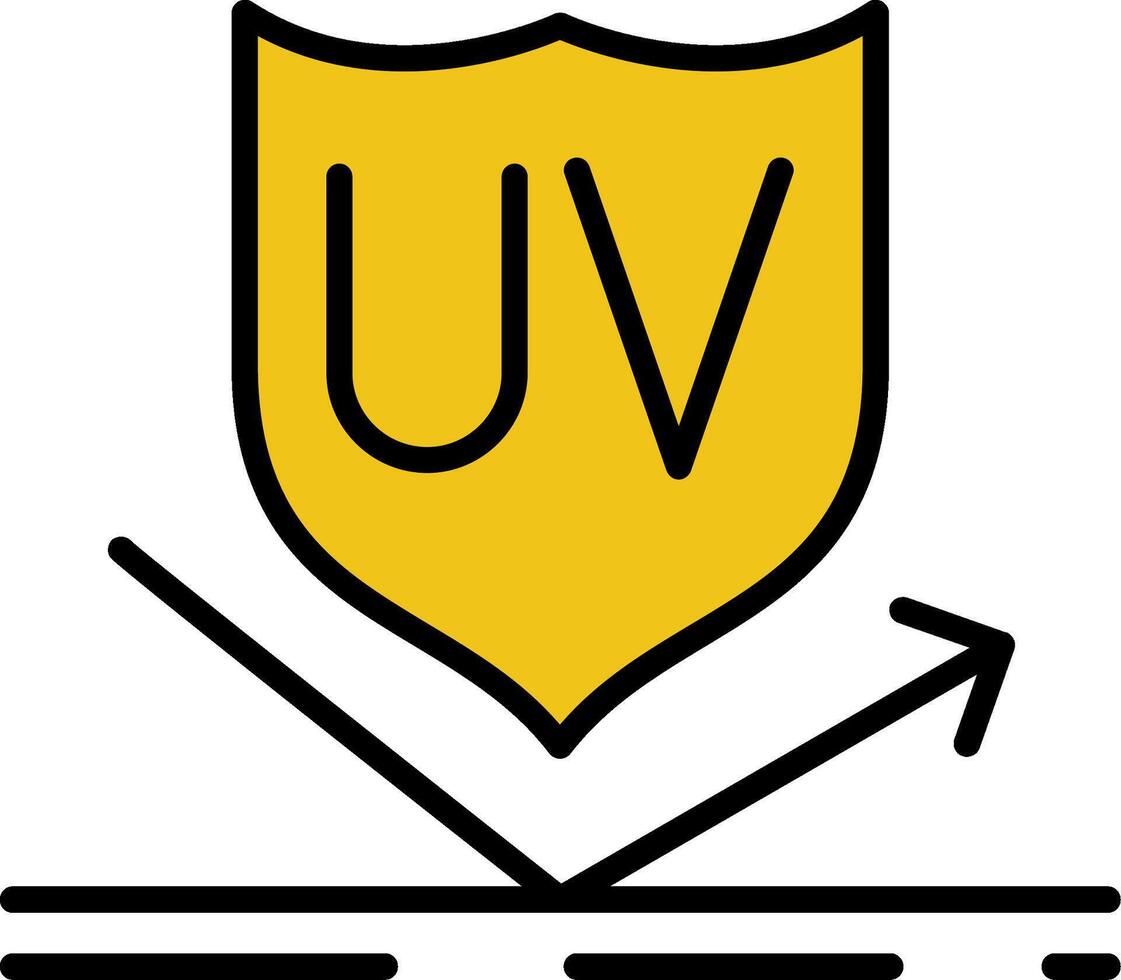 uv proteccion línea lleno icono vector