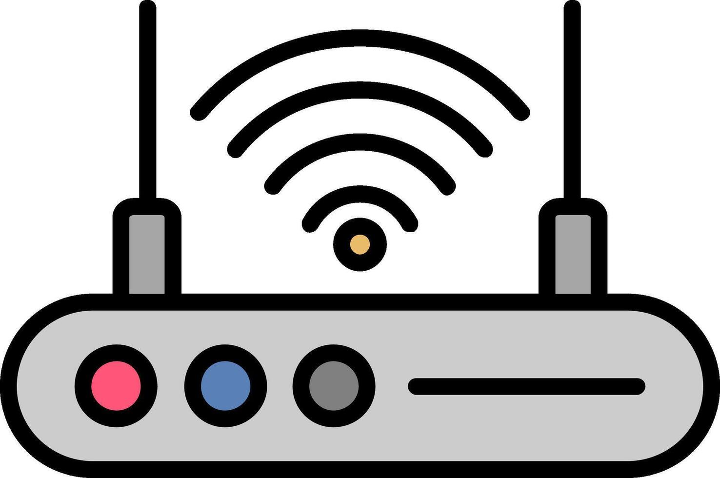 Wifi Router Line Filled Icon vector