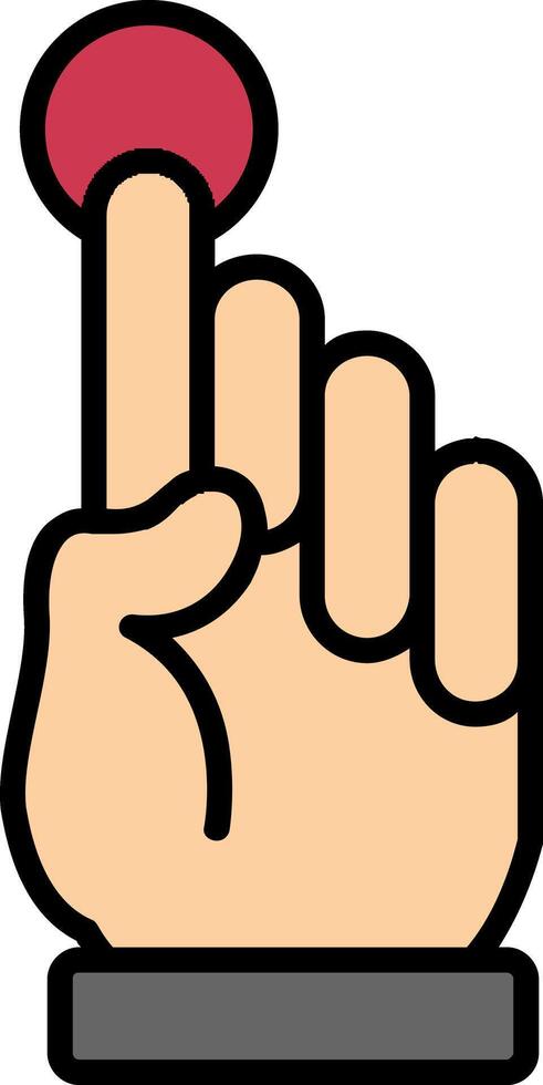 Pointing Up Line Filled Icon vector