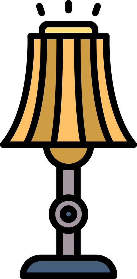 Floor Lamp Line Filled Icon vector