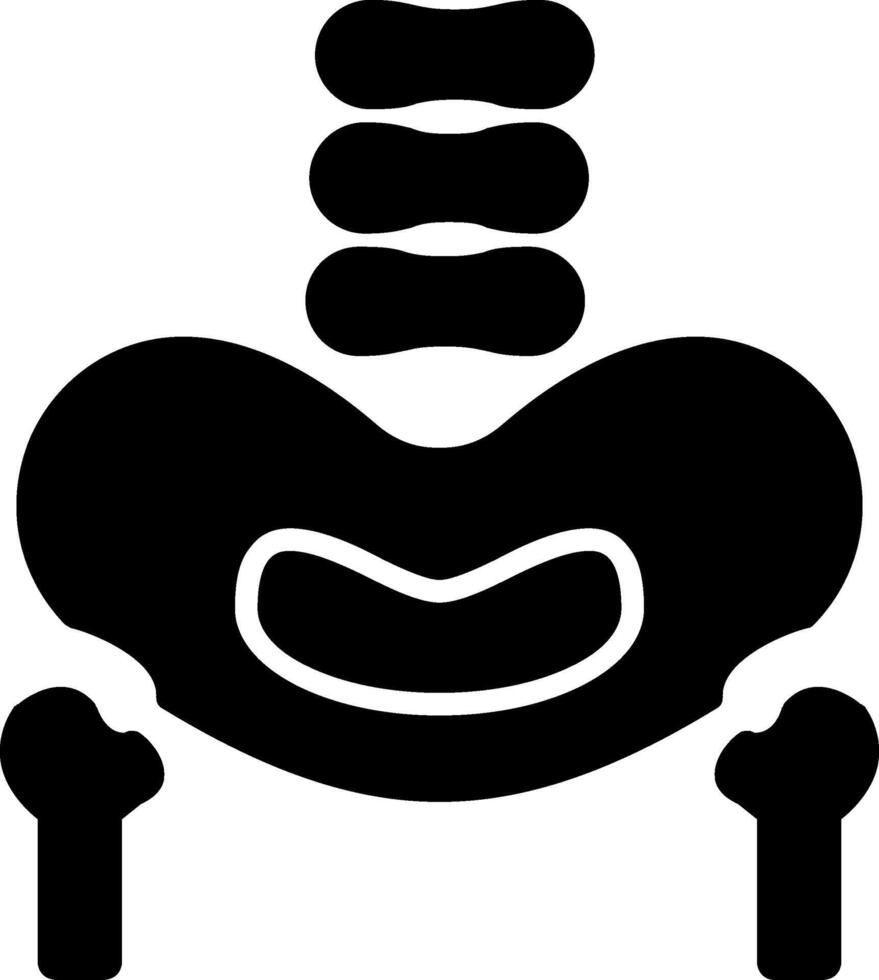 Pelvic Bone Glyph Icon vector