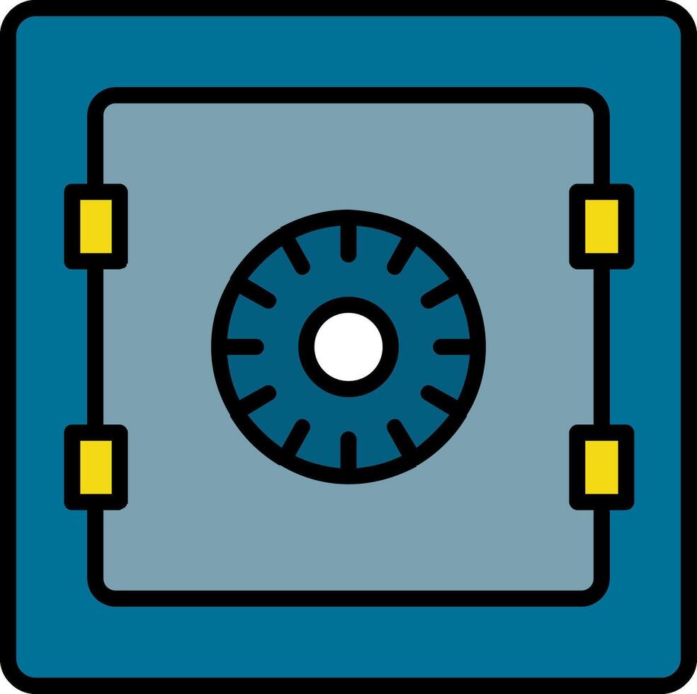 Safe Line Filled Icon vector