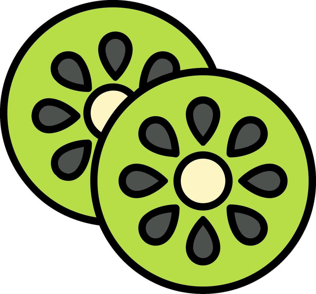 Kiwi Line Filled Icon vector