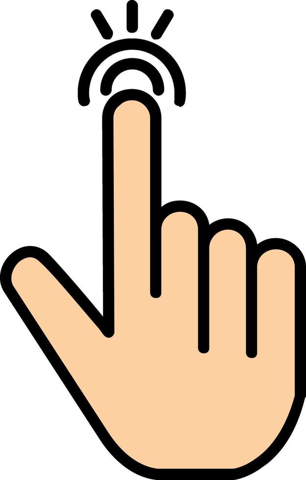 Tap Line Filled Icon vector