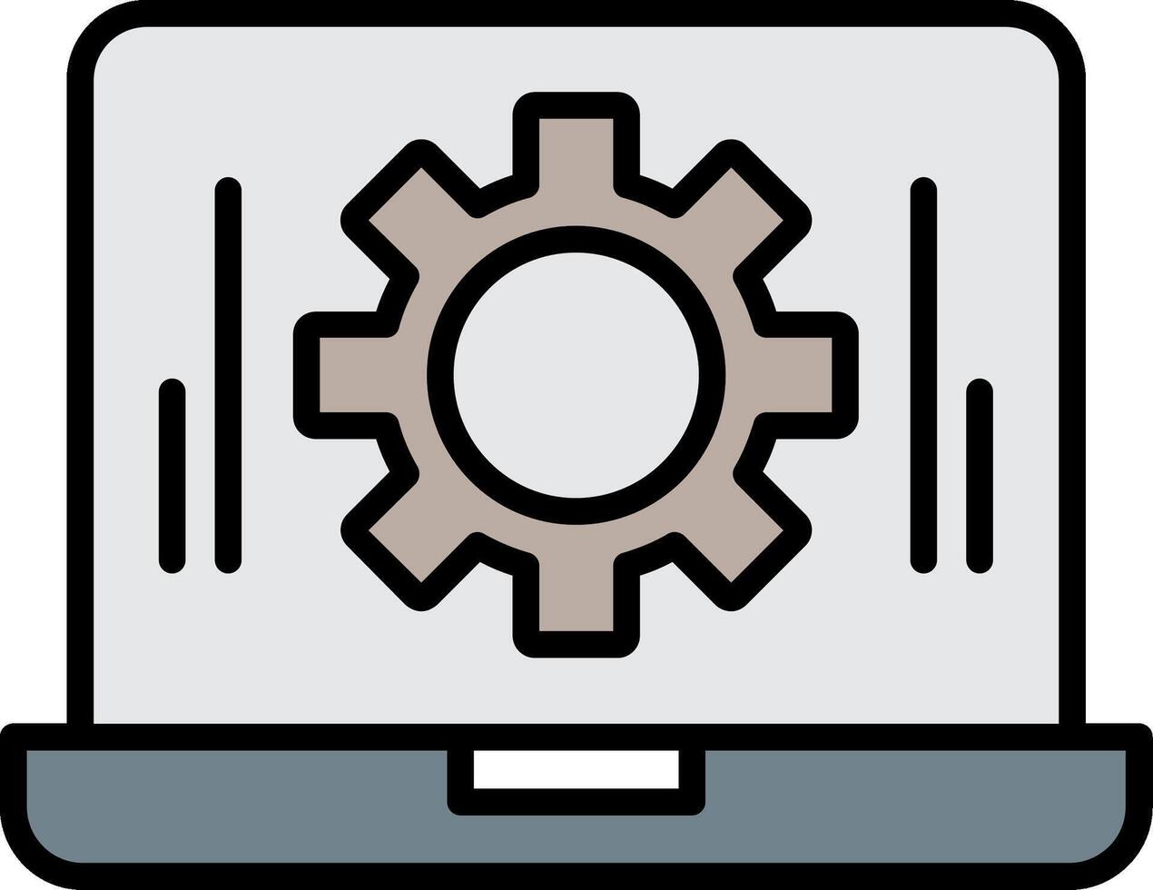 Laptop Line Filled Icon vector