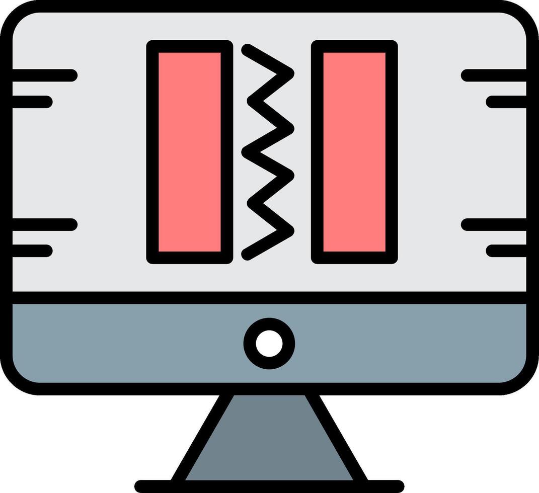 Broken Code Line Filled Icon vector
