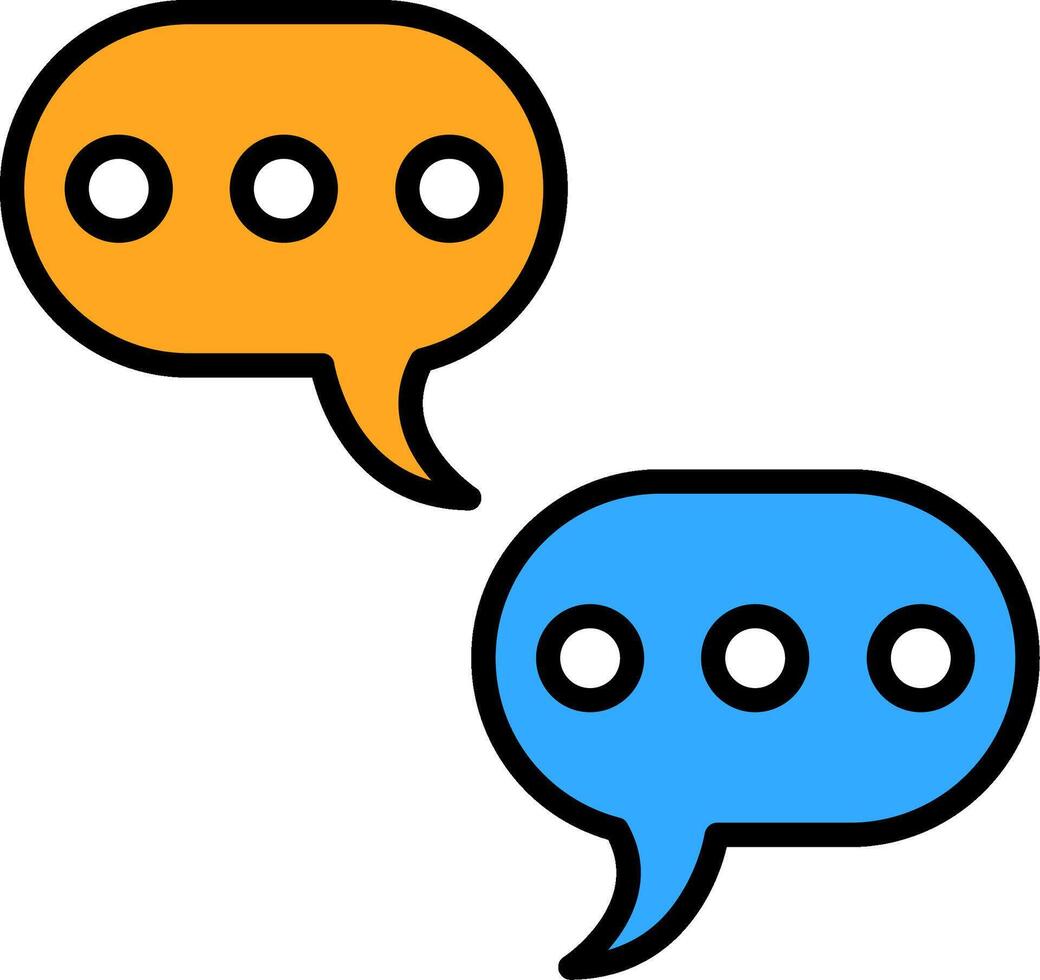 Chat Line Filled Icon vector