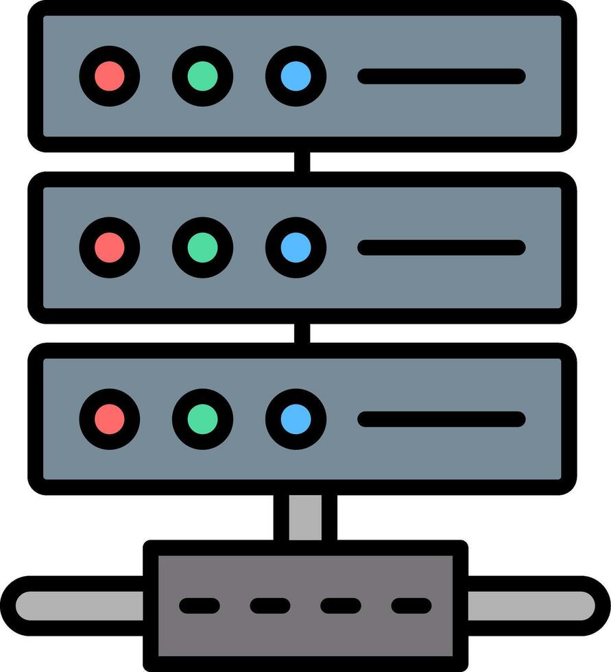 Server Line Filled Icon vector