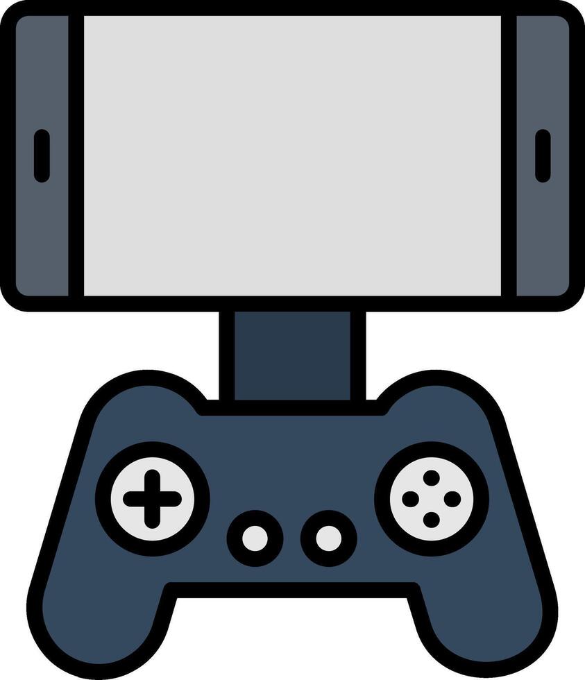 Mobile Game Line Filled Icon vector