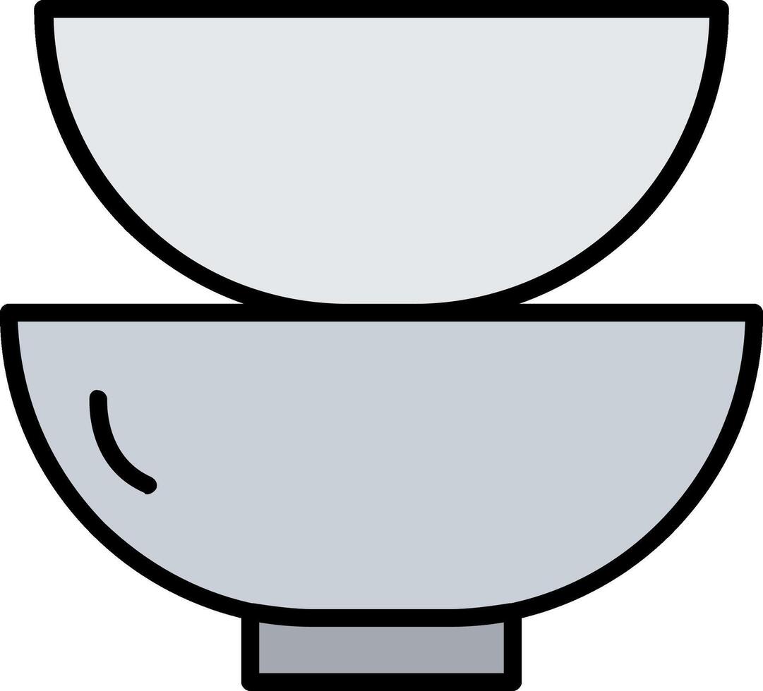 Dishes Line Filled Icon vector