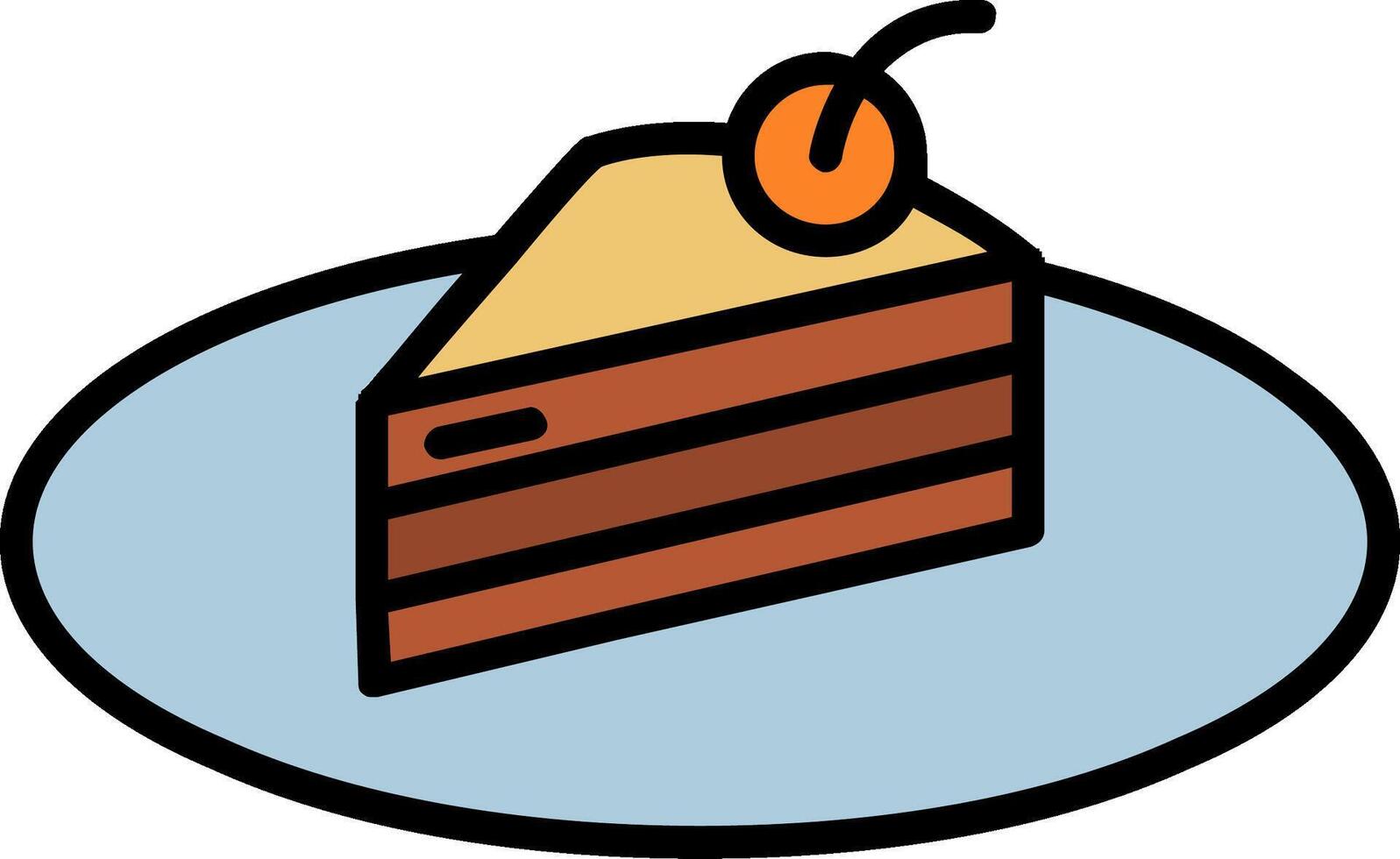Piece Of Cake Line Filled Icon vector