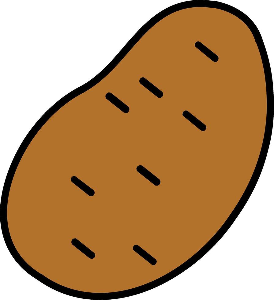 Potato Line Filled Icon vector