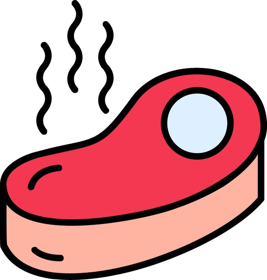 Steak Line Filled Icon vector
