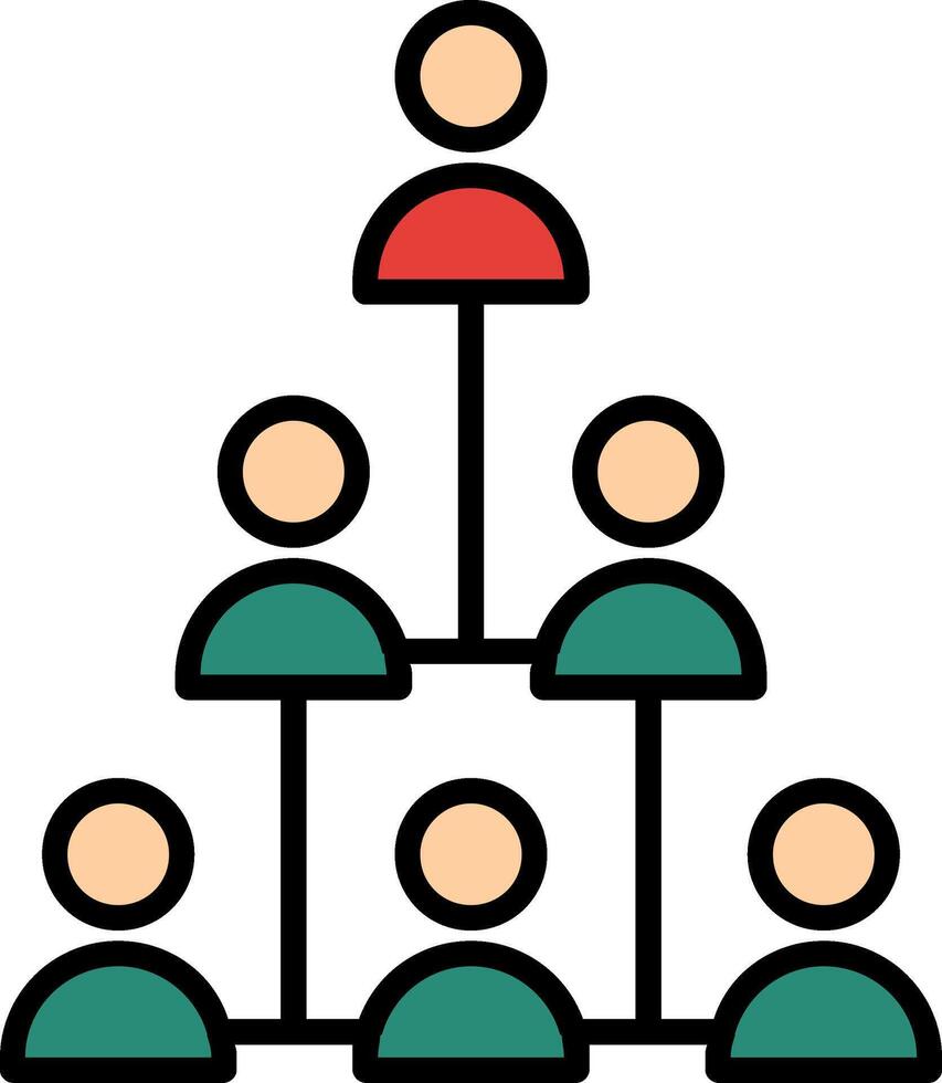 Hierarchical Structure Line Filled Icon vector