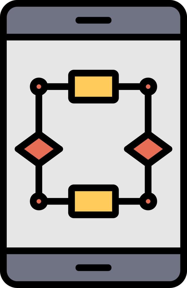 Algorithm Line Filled Icon vector
