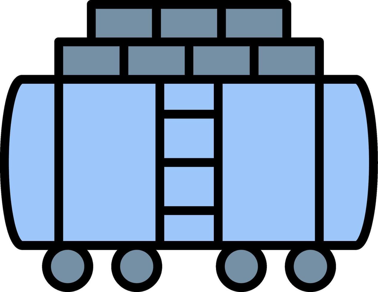 Train Cargo Line Filled Icon vector