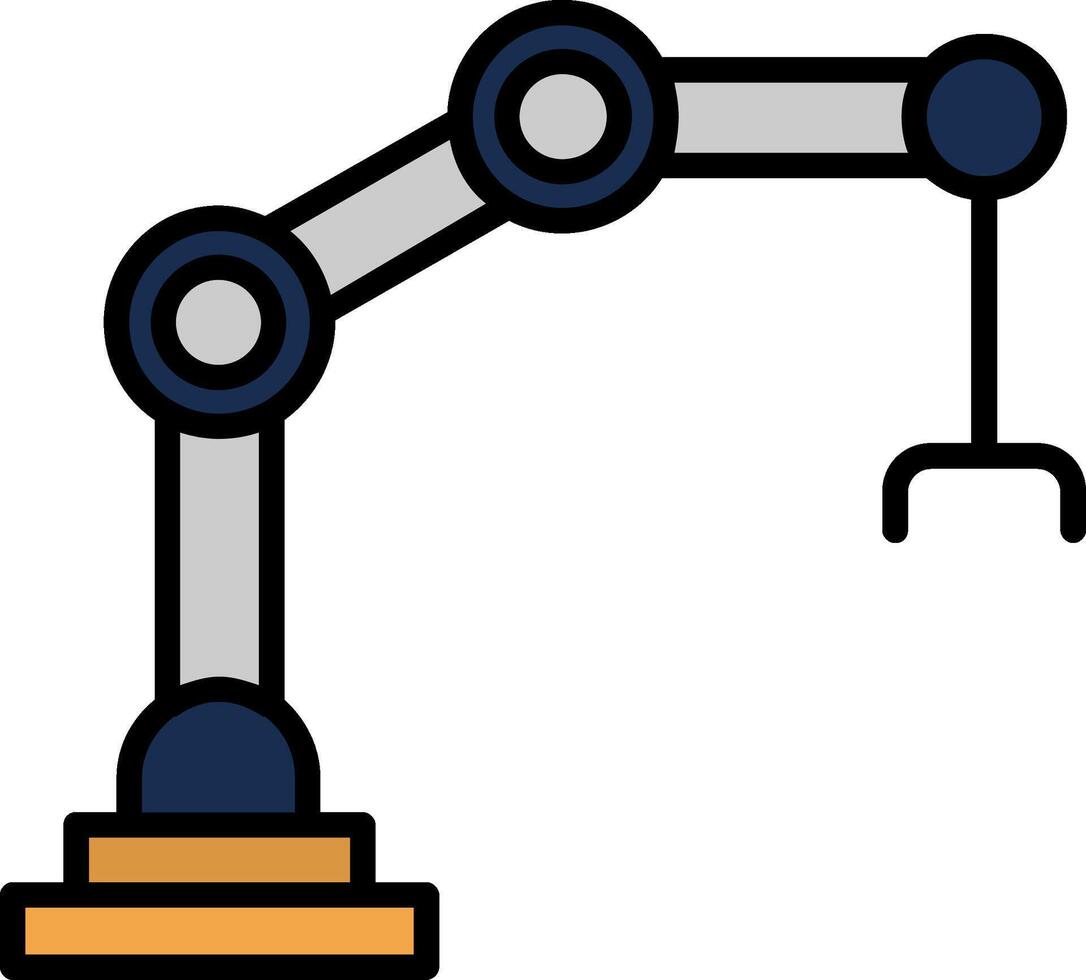 Mechanical Arm Line Filled Icon vector