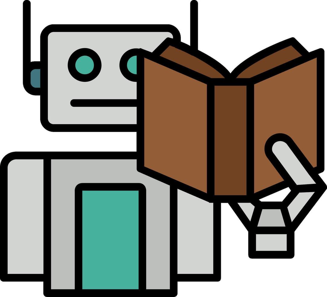 Robot Line Filled Icon vector