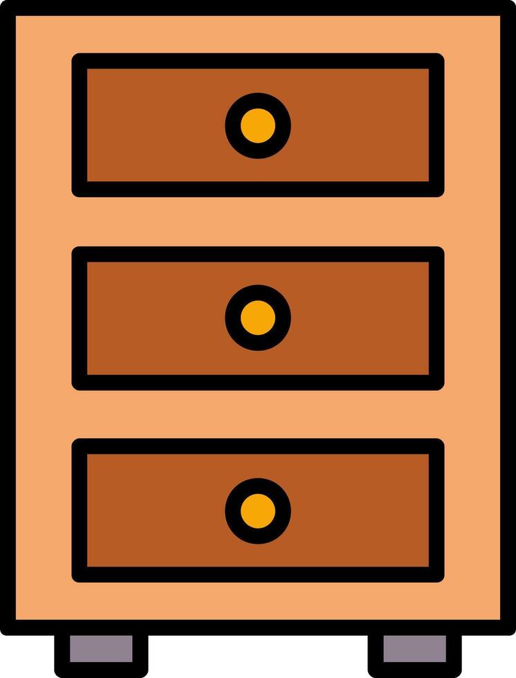 Cabinet Line Filled Icon vector