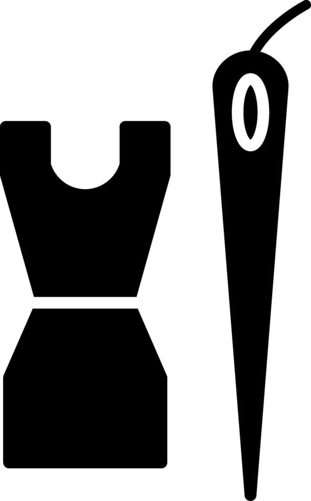 costura glifo icono vector