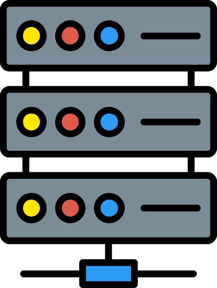 Server Line Filled Icon vector