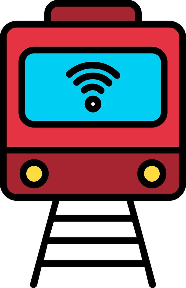 Train Line Filled Icon vector
