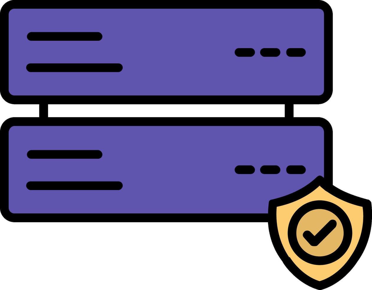 Database Security Line Filled Icon vector