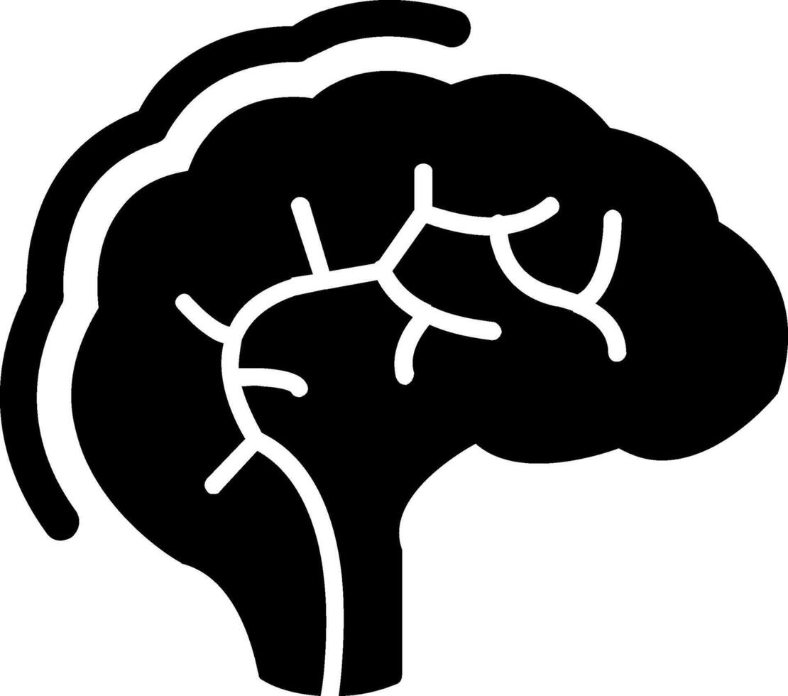 icono de glifo de cerebro humano vector