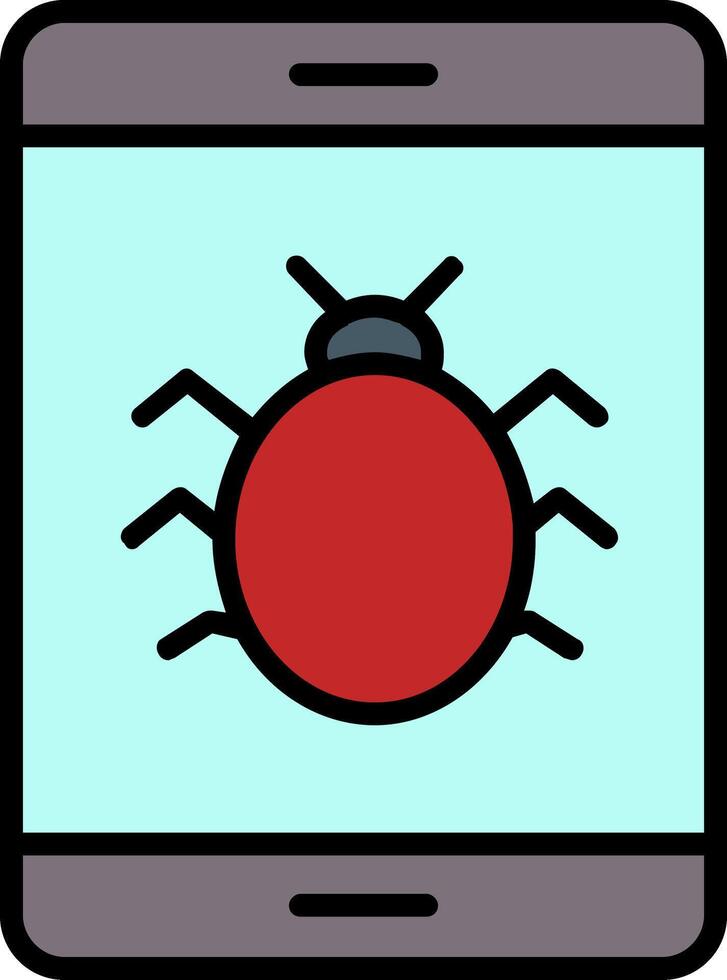 Bug Line Filled Icon vector