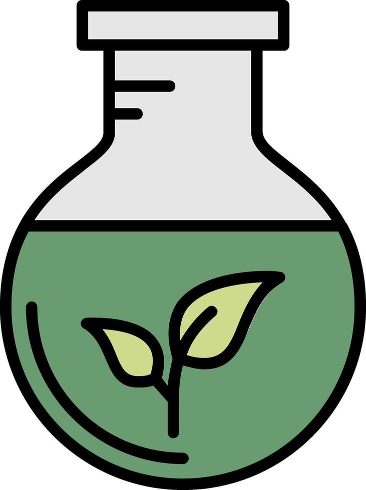 verde química línea lleno icono vector