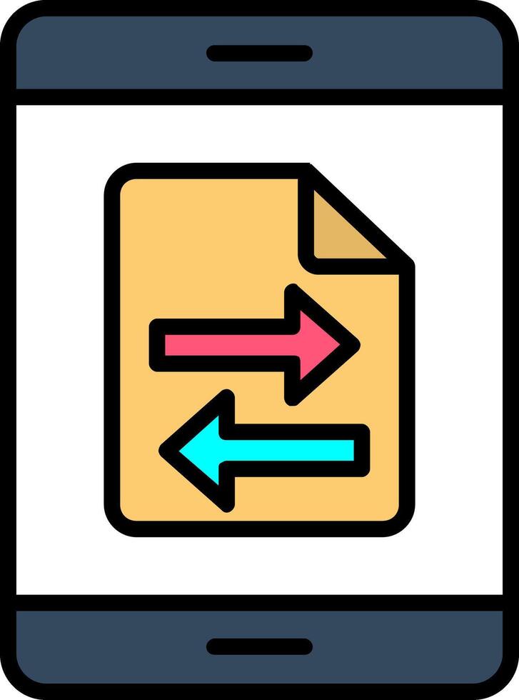 Data Transfer Line Filled Icon vector