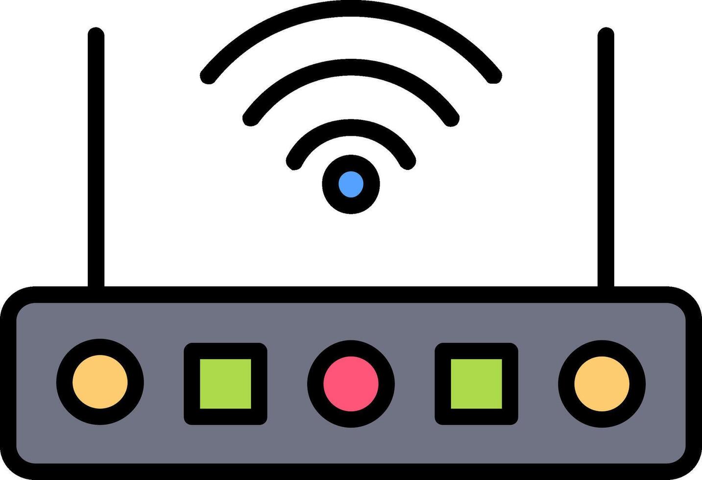 Wifi Router Line Filled Icon vector