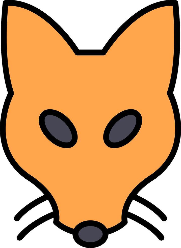 Fox Line Filled Icon vector