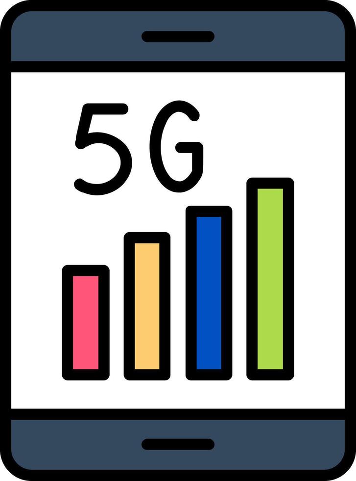 5g Line Filled Icon vector