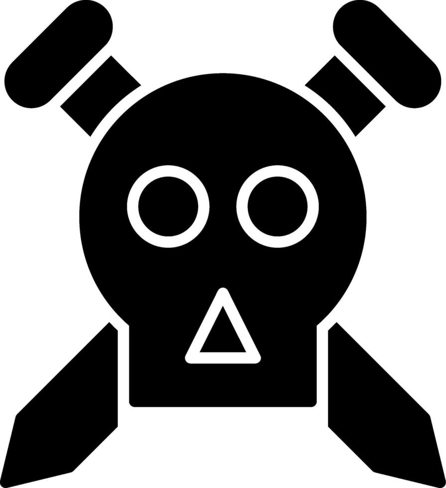 icono de glifo de calavera vector