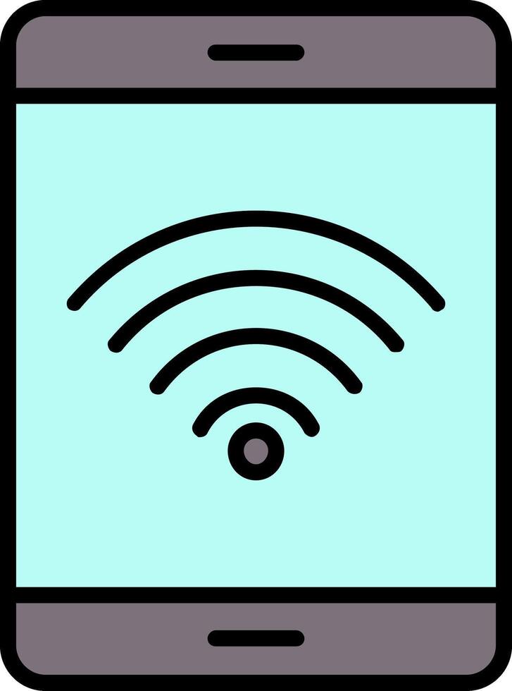 Wifi Signal Line Filled Icon vector
