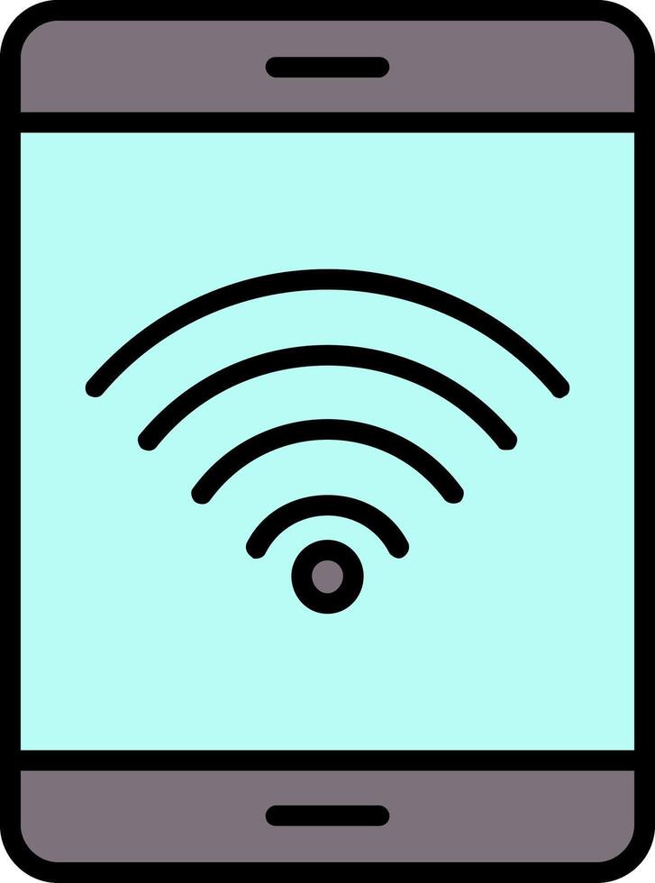 Wifi Signal Line Filled Icon vector