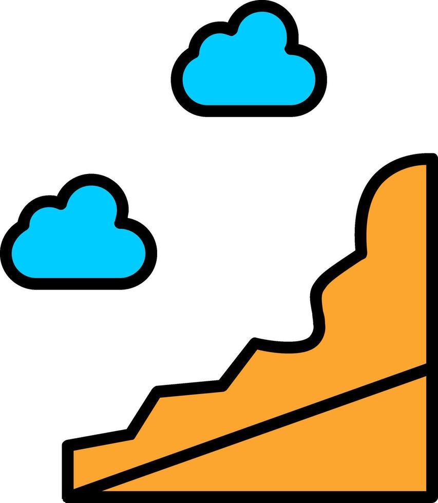 Cliff Line Filled Icon vector