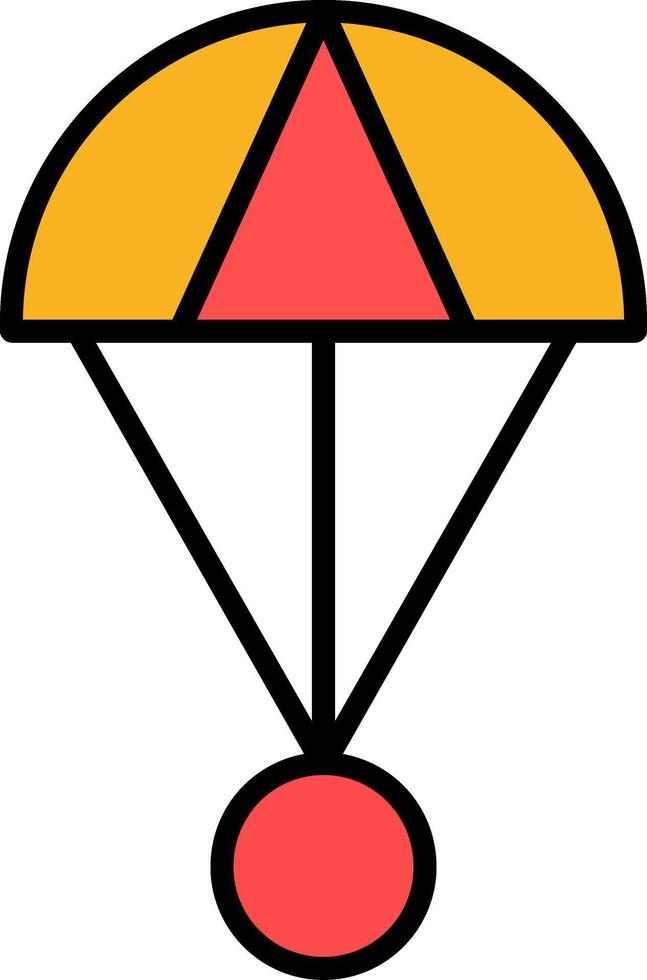 Skydive Line Filled Icon vector
