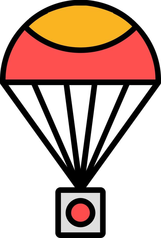 Parachute Line Filled Icon vector