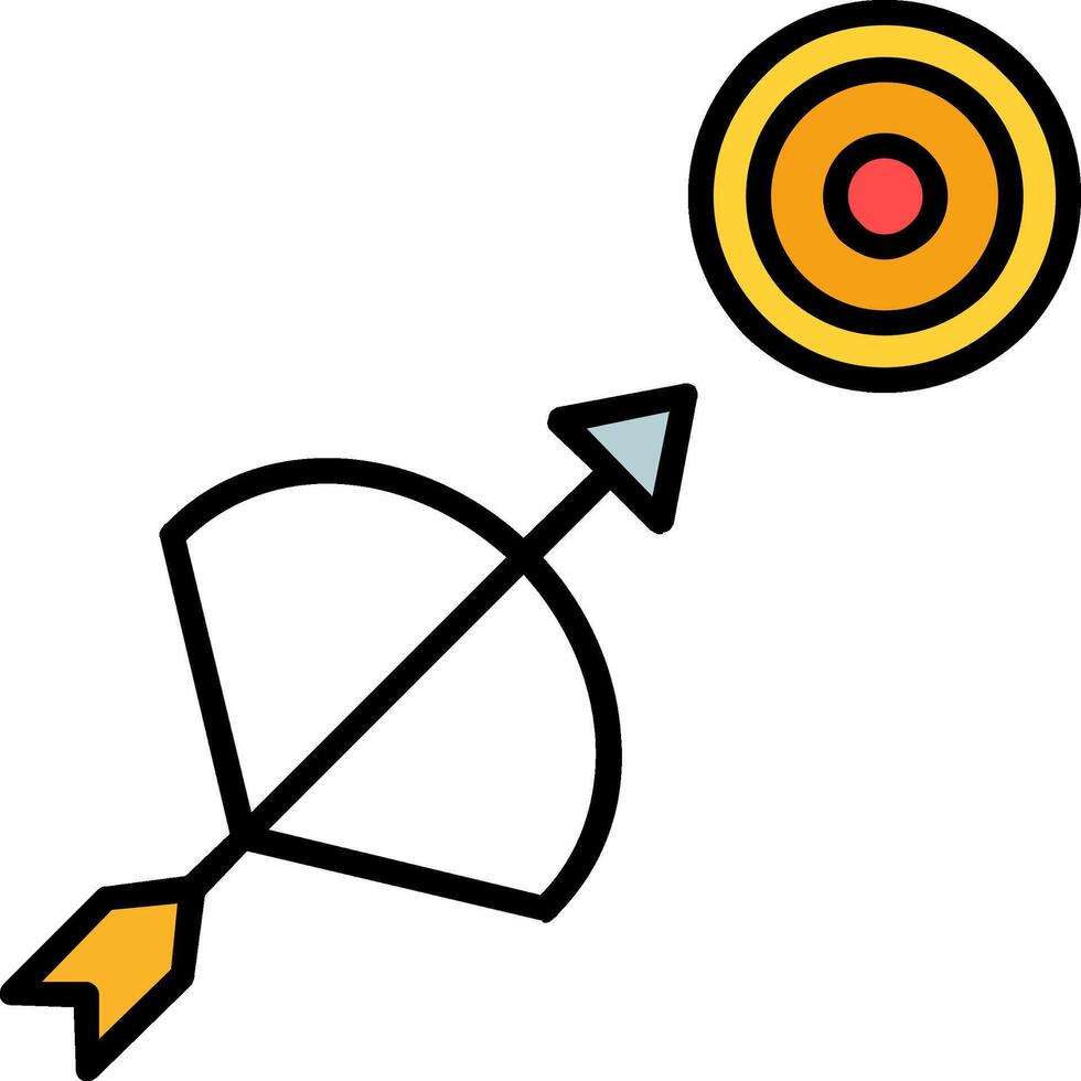 Archery Line Filled Icon vector